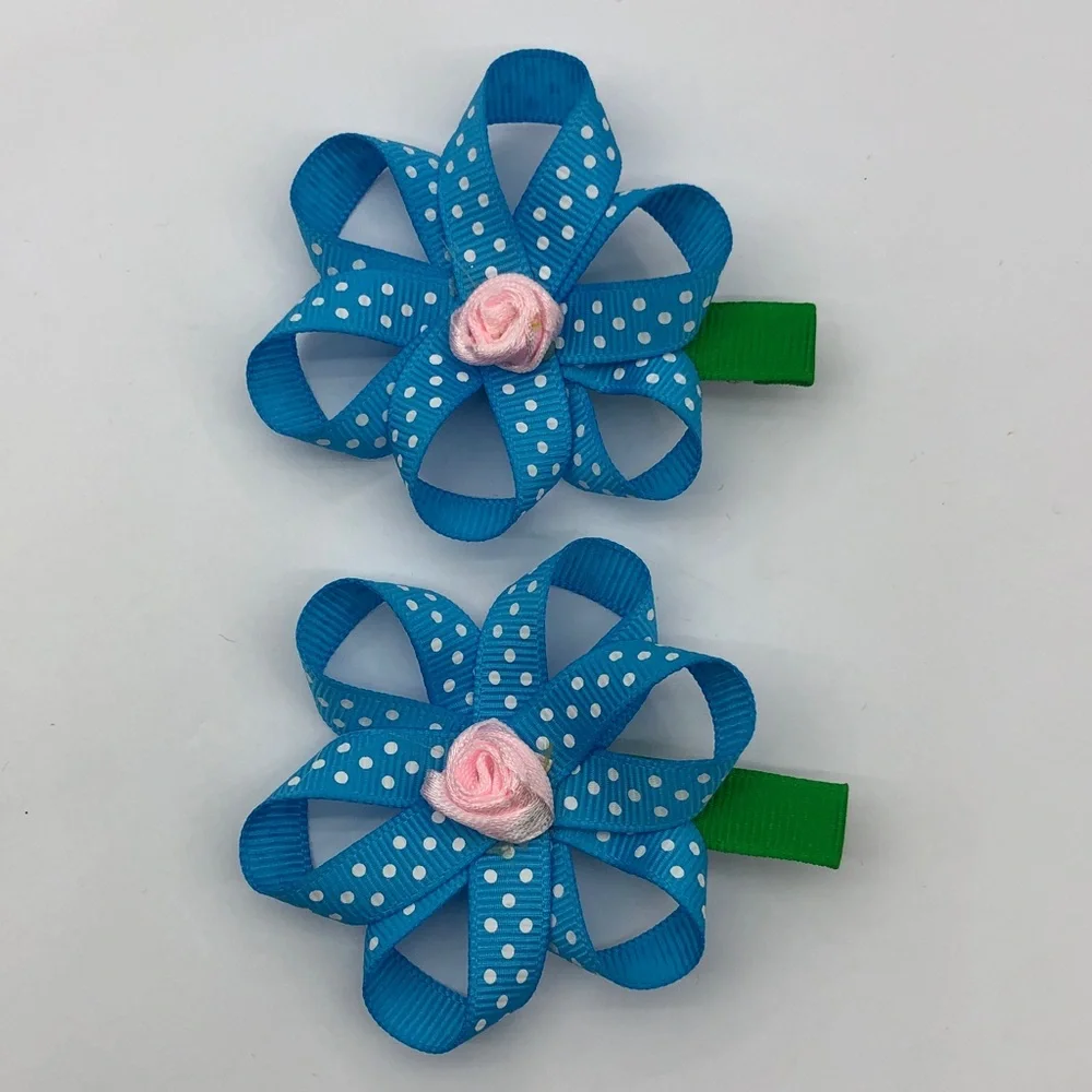 Bows for hair (set of four) alligator clips